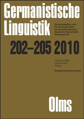 Stadtsprachenforschung – Ein Reader von Hofer,  Lorenz, Löffler,  Heinrich