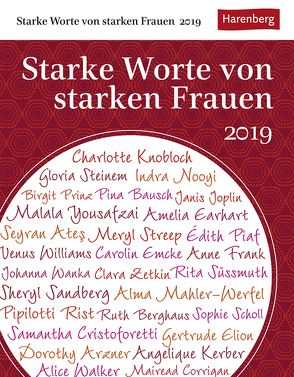 Starke Worte von starken Frauen – Kalender 2019 von Durdel-Hoffmann,  Sabine, Eßmann,  Elke, Harenberg, Lotz,  Brigitte
