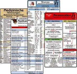 Stations Karten-Set – Laborwerte, Med. Abkürzungen, Medikamente – Haltbarkeit nach Anbruch, Reanimation von Verlag Hawelka