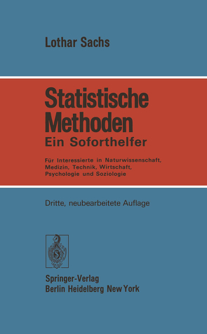 Statistische Methoden von Sachs,  Lothar