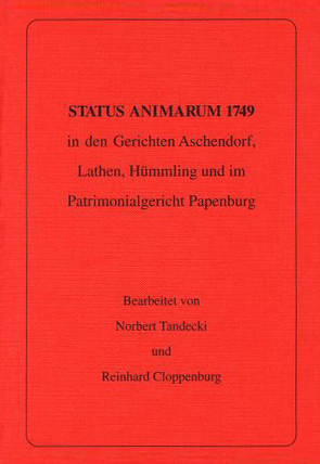 Status animarum 1749 in den Gerichten Aschendorf, Lathen, Hümmling und im Patrimonialgericht Papenburg