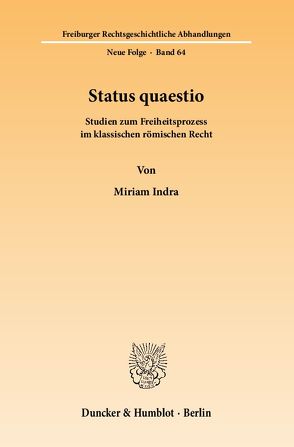 Status quaestio. von Indra,  Miriam