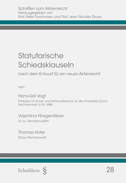 Statutarische Schiedsklauseln von Vogt,  Hans-Ueli