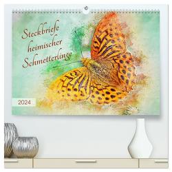 Steckbriefe heimischer Schmetterlinge (hochwertiger Premium Wandkalender 2024 DIN A2 quer), Kunstdruck in Hochglanz von Frost,  Anja
