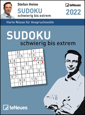 Stefan Heine Sudoku schwierig bis extrem 2022 – Tagesabreißkalender -11,8×15,9 – Rätselkalender – Sudokukalender von Heine,  Stefan