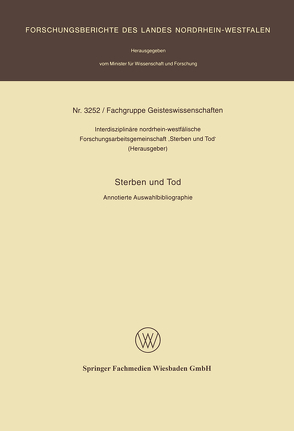 Sterben und Tod von Interdisziplinäre nordrhein-westfälische Forschung