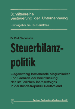 Steuerbilanzpolitik von Dieckmann,  Karl