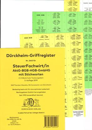 DürckheimRegister® STEUERFACHWIRT/IN – AktG-BGB-HGB-GmbHG mit Stichworten von Dürckheim,  Constantin, Glaubitz,  Thorsten, Hartmann,  Beatrice