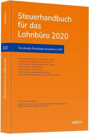 Steuerhandbuch für das Lohnbüro 2020 von Plenker,  Jürgen