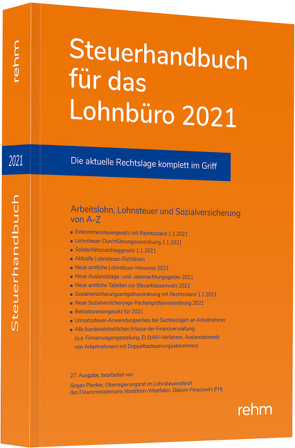 Steuerhandbuch für das Lohnbüro 2021 von Plenker,  Jürgen