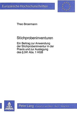 Stichprobeninventuren von Broermann,  Theo