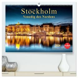 Stockholm – Venedig des Nordens (hochwertiger Premium Wandkalender 2024 DIN A2 quer), Kunstdruck in Hochglanz von Roder,  Peter