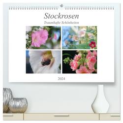 Stockrosen – Traumhafte Schönheiten (hochwertiger Premium Wandkalender 2024 DIN A2 quer), Kunstdruck in Hochglanz von Kupfer,  Kai
