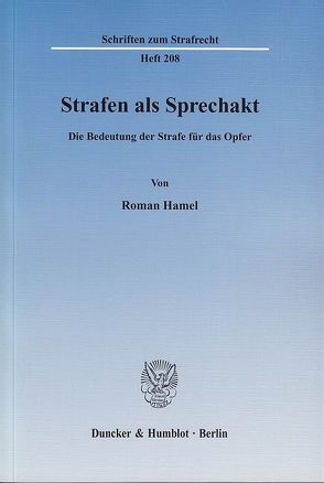 Strafen als Sprechakt. von Hamel,  Roman