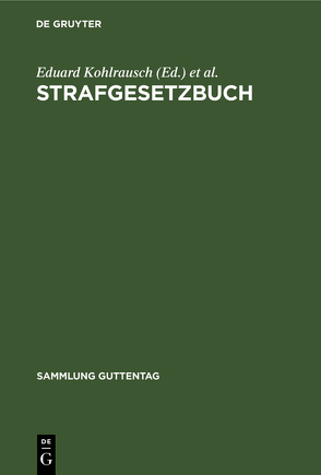 Strafgesetzbuch von Kohlrausch,  Eduard, Lange,  Richard