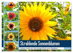 Strahlende Sonnenblumen (Tischkalender 2024 DIN A5 quer), CALVENDO Monatskalender von Sigwarth,  Karin
