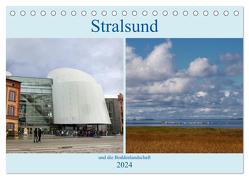 Stralsund und die Boddenlandschaft (Tischkalender 2024 DIN A5 quer), CALVENDO Monatskalender von Dürr,  Brigitte