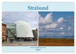 Stralsund und die Boddenlandschaft (Wandkalender 2024 DIN A2 quer), CALVENDO Monatskalender von Dürr,  Brigitte