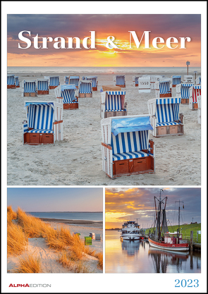 Strand & Meer 2023 – Bildkalender A3 (29,7×42 cm) – mit Feiertagen – Triplets – drei Bilder pro Monat – Naturkalender – Wandplaner – Wandkalender