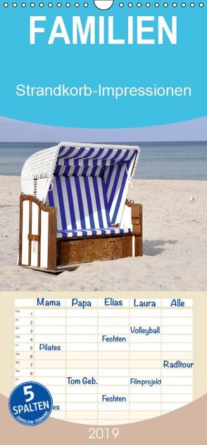 Strandkorb-Impressionen – Familienplaner hoch (Wandkalender 2019 , 21 cm x 45 cm, hoch) von GUGIGEI