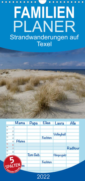 Familienplaner Strandwanderungen auf Texel (Wandkalender 2022 , 21 cm x 45 cm, hoch) von Stehlmann,  Ute