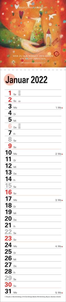 Streifenkalender „Jahreslosung 2022“ von Wittmann,  Ute