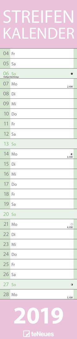 Streifenkalender PASTELL 2019