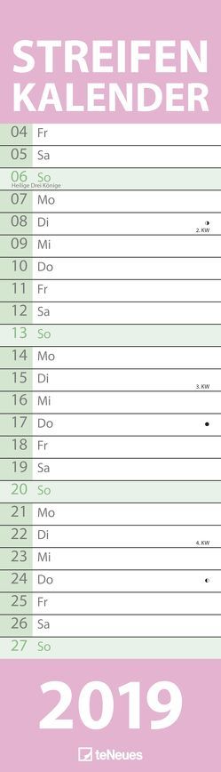 Streifenkalender pastell 2019