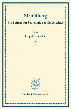 Strindberg. von Wiese,  Leopold von