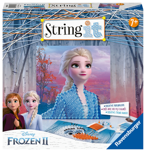 Ravensburger 18076 String it Midi String it Midi Disney „Die Eiskönigin 2“ – Kreative Fadenbilder mit der kinderleicht aus Kunststoffpins und buntem Faden