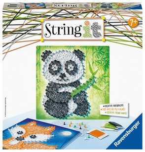 Ravensburger 18029 String it Cute Panda & Fox – Kreative Fadenbilder mit Panda und Fuchs kinderleicht aus Kunststoffpins und buntem Faden