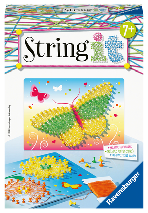 Ravensburger 18034 String it Mini Butterflies – Kreative Fadenbilder mit Schmetterling und Blüten, für Kinder ab 7 Jahren