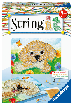 Ravensburger 18121 String it Mini Dogs – Kreative Fadenbilder mit süßen Welpen, für Kinder ab 7 Jahren