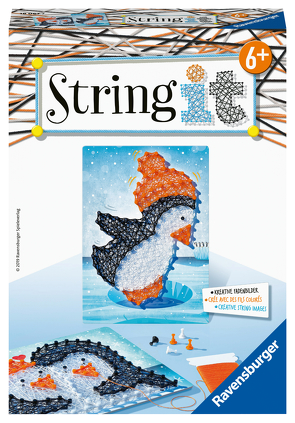 Ravensburger 18067 String it Mini Pinguin – Kreative Fadenbilder mit frechen Pinguinen, für Kinder ab 6 Jahren