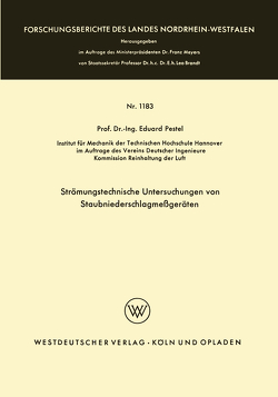 Strömungstechnische Untersuchungen von Staubniederschlagsmeßgeräten von Pestel,  Eduard