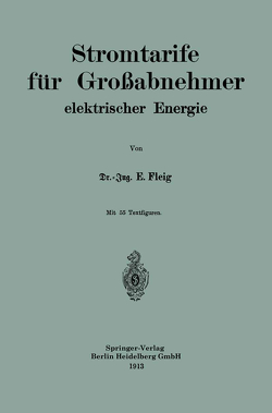 Stromtarife für Großabnehmer elektrischer Energie von Fleig,  Eduard