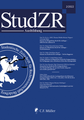 StudZR Ausbildung 2/2022 von Studentische Zeitschrift für Rechtswissenschaft e.V.