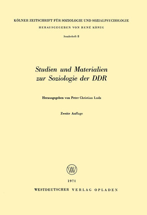 Studien und Materialien zur Soziologie der DDR von Ludz,  Peter Christian