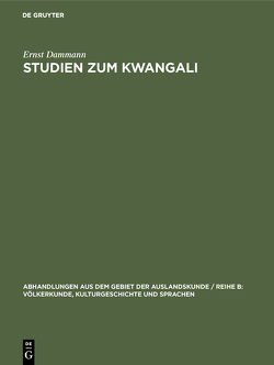 Studien zum Kwangali von Dammann,  Ernst