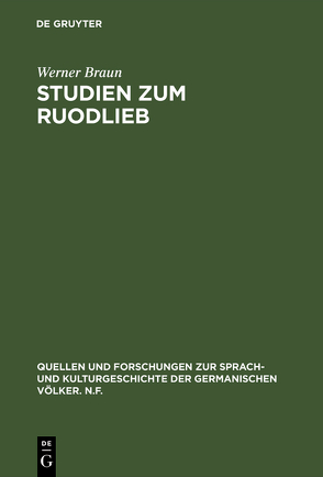 Studien zum Ruodlieb von Braun,  Werner