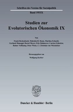 Studien zur Evolutorischen Ökonomik IX. von Kerber,  Wolfgang