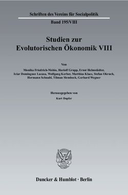 Studien zur Evolutorischen Ökonomik VIII. von Dopfer,  Kurt