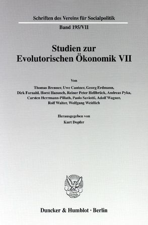 Studien zur Evolutorischen Ökonomik VII. von Dopfer,  Kurt