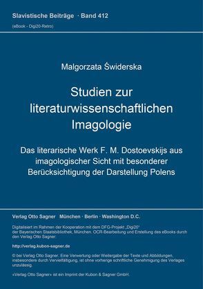Studien zur literaturwissenschaftlichen Imagologie von Swiderska,  Malgorzata
