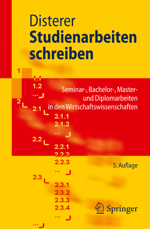 Studienarbeiten schreiben von Disterer,  Georg