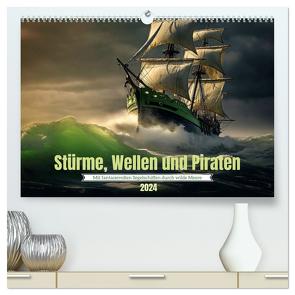 Stürme, Wellen und Piraten (hochwertiger Premium Wandkalender 2024 DIN A2 quer), Kunstdruck in Hochglanz von Waurick,  Kerstin