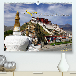 Stupas – Buddhistische Sakralbauten 2021 (Premium, hochwertiger DIN A2 Wandkalender 2021, Kunstdruck in Hochglanz) von Bergermann,  Manfred
