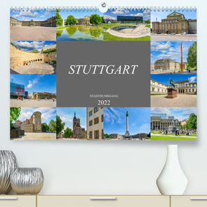 Stuttgart Stadtrundgang (Premium, hochwertiger DIN A2 Wandkalender 2022, Kunstdruck in Hochglanz) von Meutzner,  Dirk