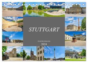 Stuttgart Stadtrundgang (Tischkalender 2024 DIN A5 quer), CALVENDO Monatskalender von Meutzner,  Dirk