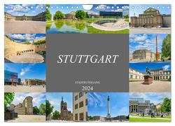 Stuttgart Stadtrundgang (Wandkalender 2024 DIN A4 quer), CALVENDO Monatskalender von Meutzner,  Dirk